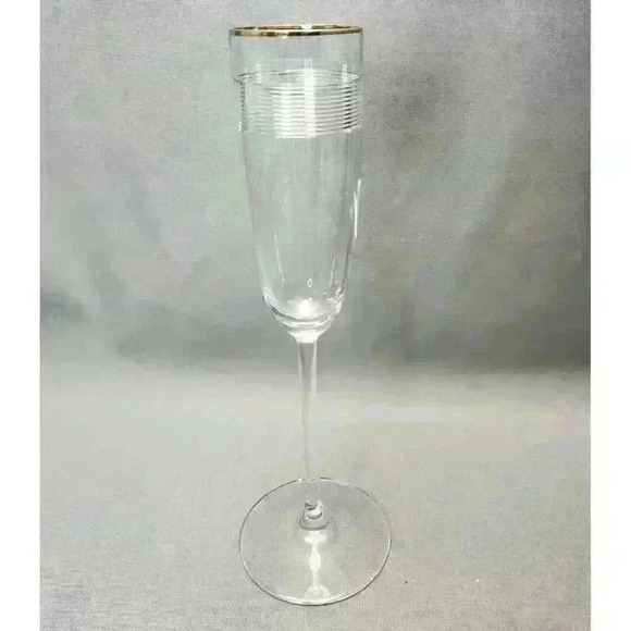 Ralph Lauren Navigator Gold Crystal Champagne Flute (ONE) Toasting Glass Signed - Picture 2 of 4